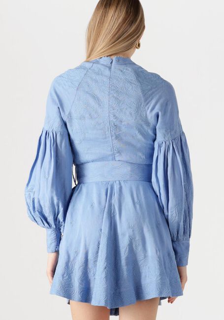 Lichtblauwe SCARLETT POPPIES Mini jurk BERITE SHORT DRESS - large