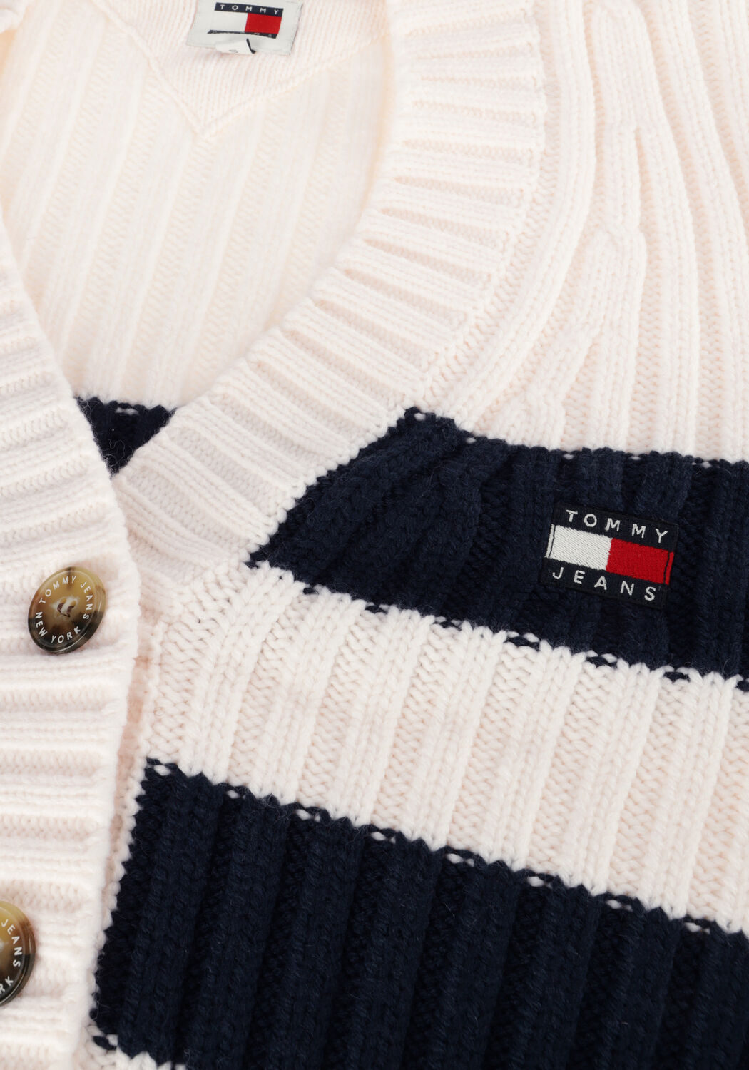 Witte TOMMY JEANS Vest TJW RWB BLACK FLAG CARDIGAN - large
