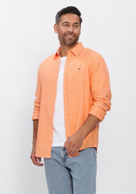 TOMMY JEANS Chemise d&eacute;contract&eacute; TJM REG LINEN BLEND SHIRT EXT en orange - large