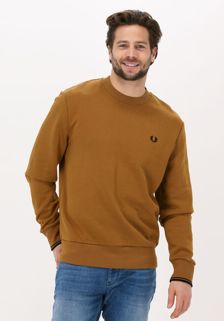 FRED PERRY Pull CREW NECK SWEATSHIRT en camel - large