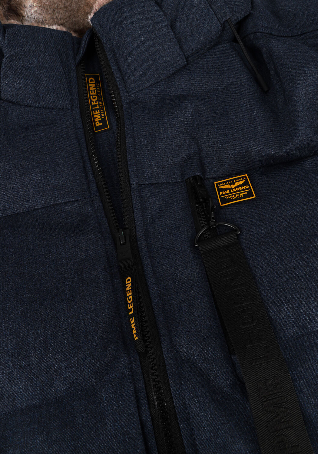 Blauwe PME LEGEND Jassen SEMI LONG JACKET YETCRAFT MELANGE TWILL - large