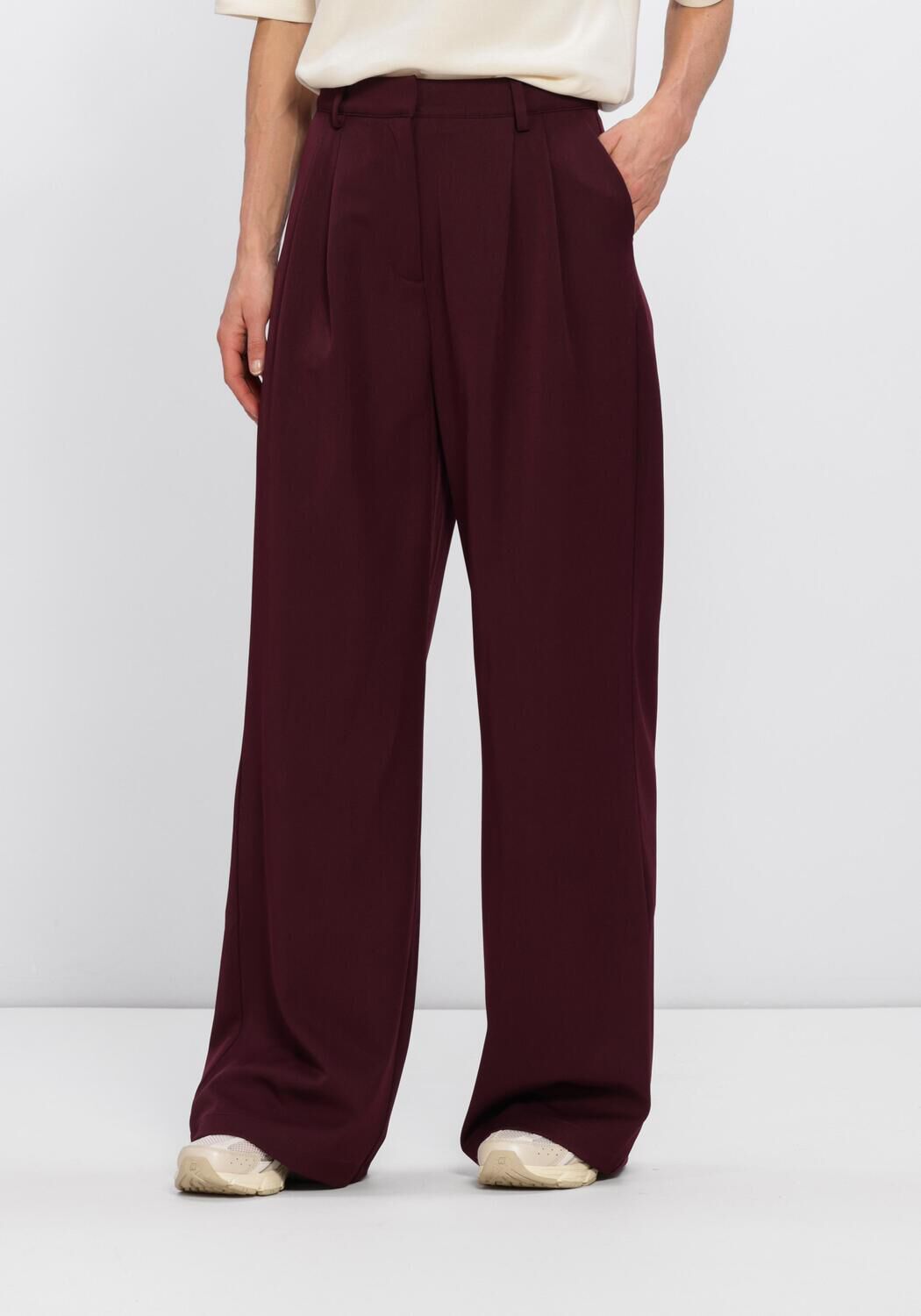 STUDIO AMAYA Pantalon large JACKIE PANTS - BORDEAUX Bordeaux - large