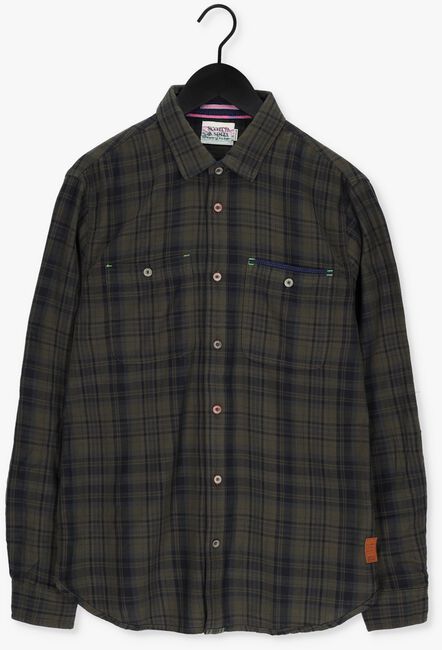 Donkergroene SCOTCH & SODA Casual overhemd REGULAR-FIT CHECKED FLANNEL SHIRT - large