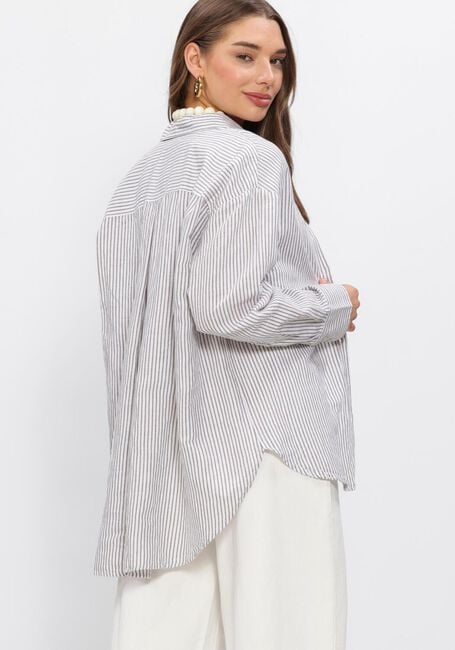 Witte SELECTED WOMEN  SLFCLEO OVERSIZE LINEN BLEND SHIRT - large