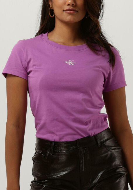 CALVIN KLEIN T-shirt MICRO MONOLOGO SLIM FIT TEE Lilas - large