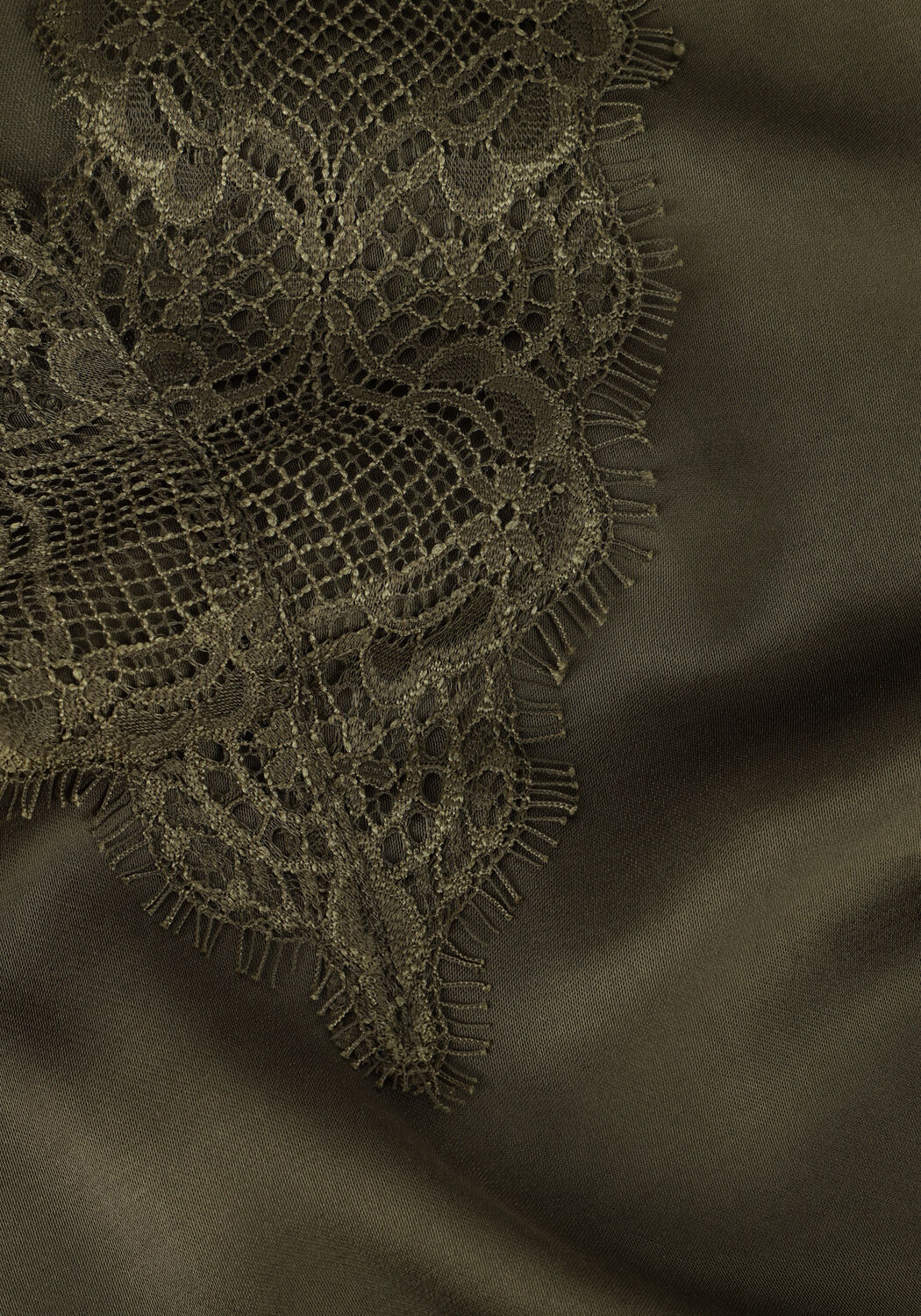 Groene SUMMUM Top SINGLET SILKY SATIN - large