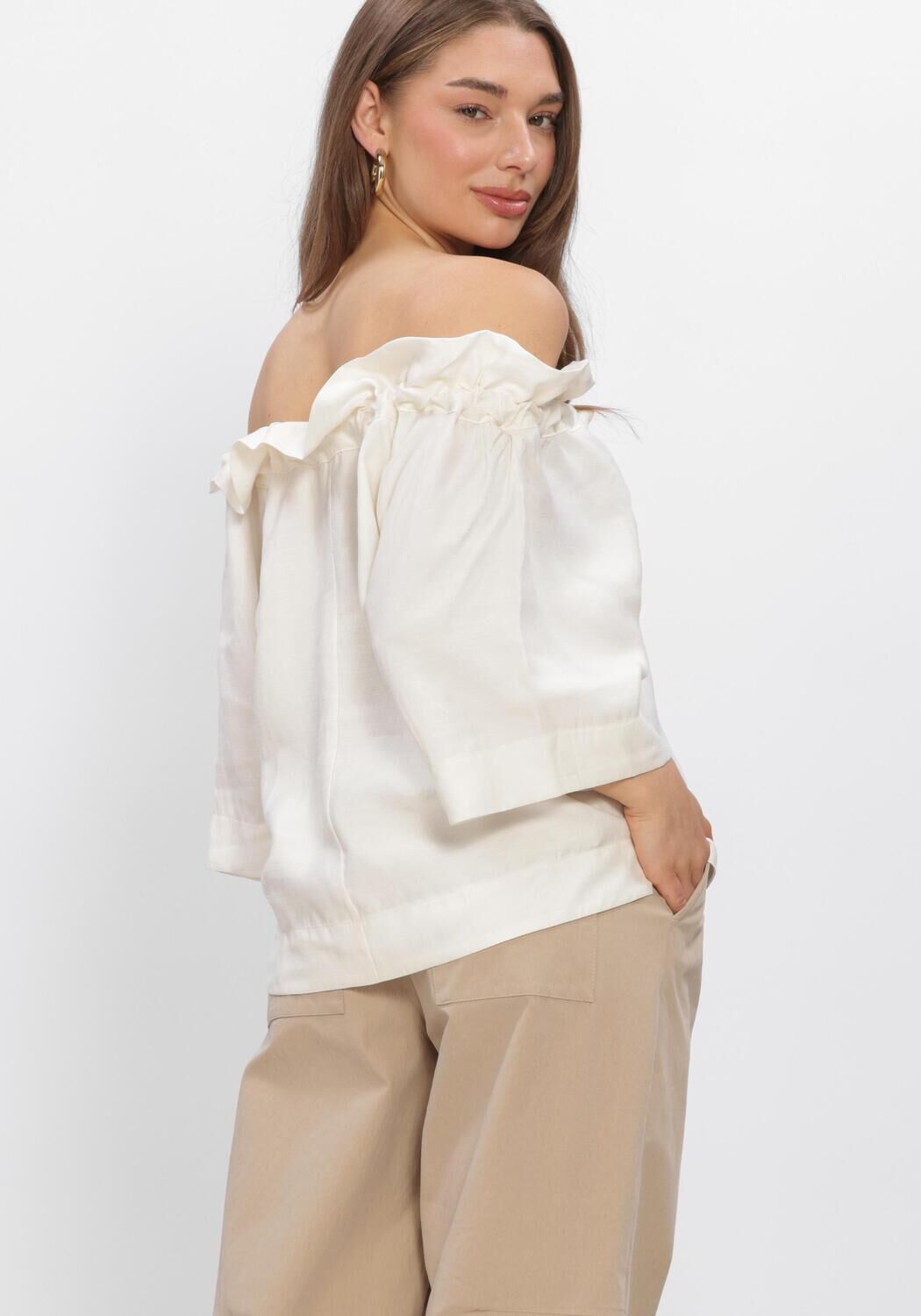 SUMMUM TOP MODAL LINEN BLEND Blouses Blanc - large