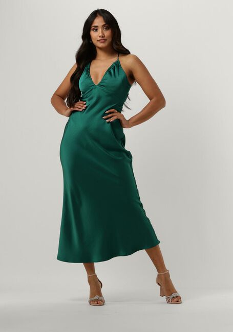 NEO NOIR Robe midi JOLLY HEAVY SATEEN DRESS en vert - large