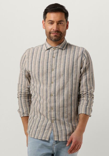 Donkerblauwe DSTREZZED Casual overhemd SHIRT FANCY LINEN STRIPE - large