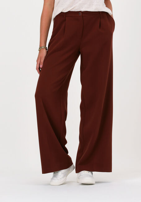 SUMMUM Pantalon large TROUSERS STRUCTURED STRETCH en marron - large