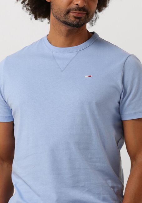 Lichtblauwe TOMMY JEANS T-shirt TJM SLIM RIB DETAIL TEE - large