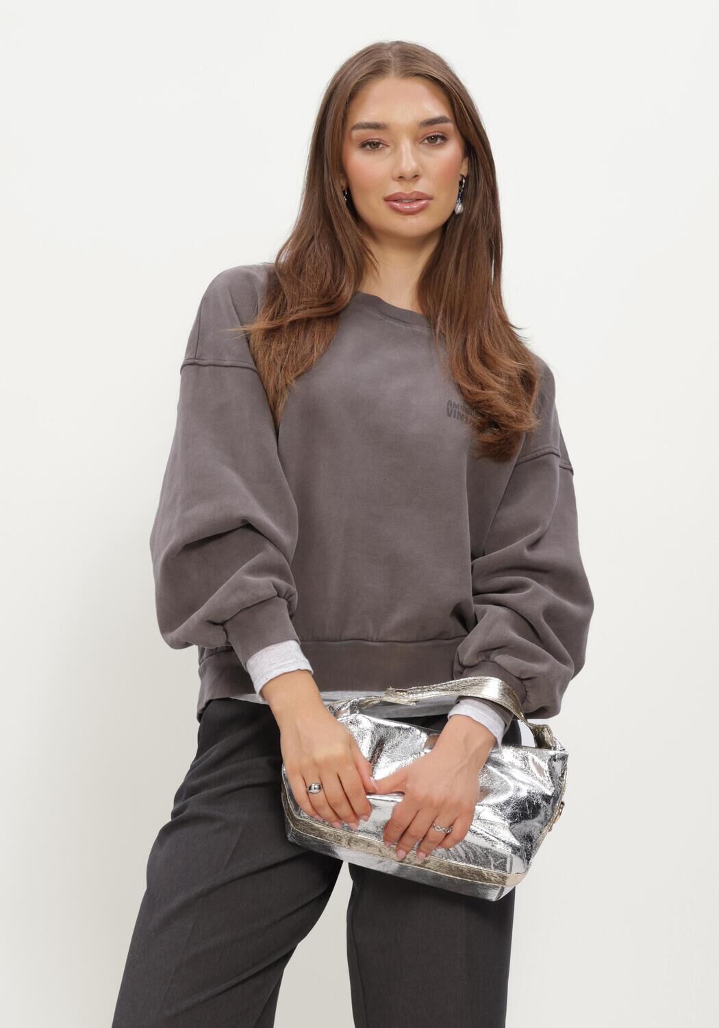 AMERICAN VINTAGE Pull MASSACHUSETTS en gris - large
