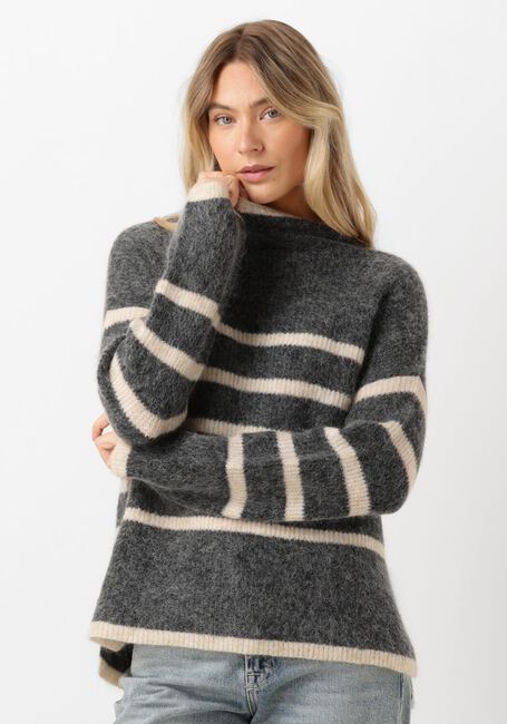 SECOND FEMALE Pull OVALIS KNIT T-NECK en gris - large
