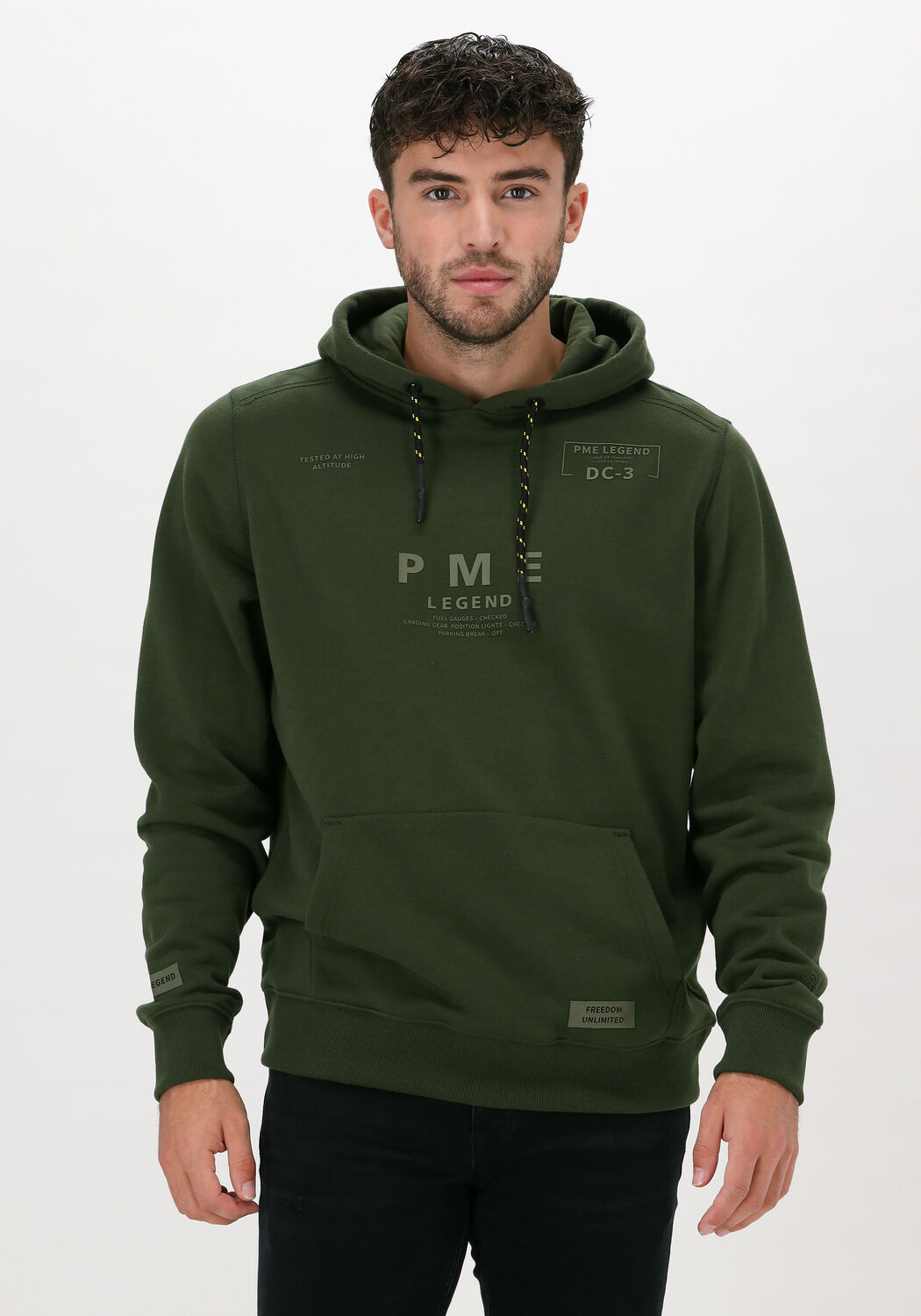 Donkergroene PME LEGEND Sweater HOODED BRUSHED SWEAT Omoda
