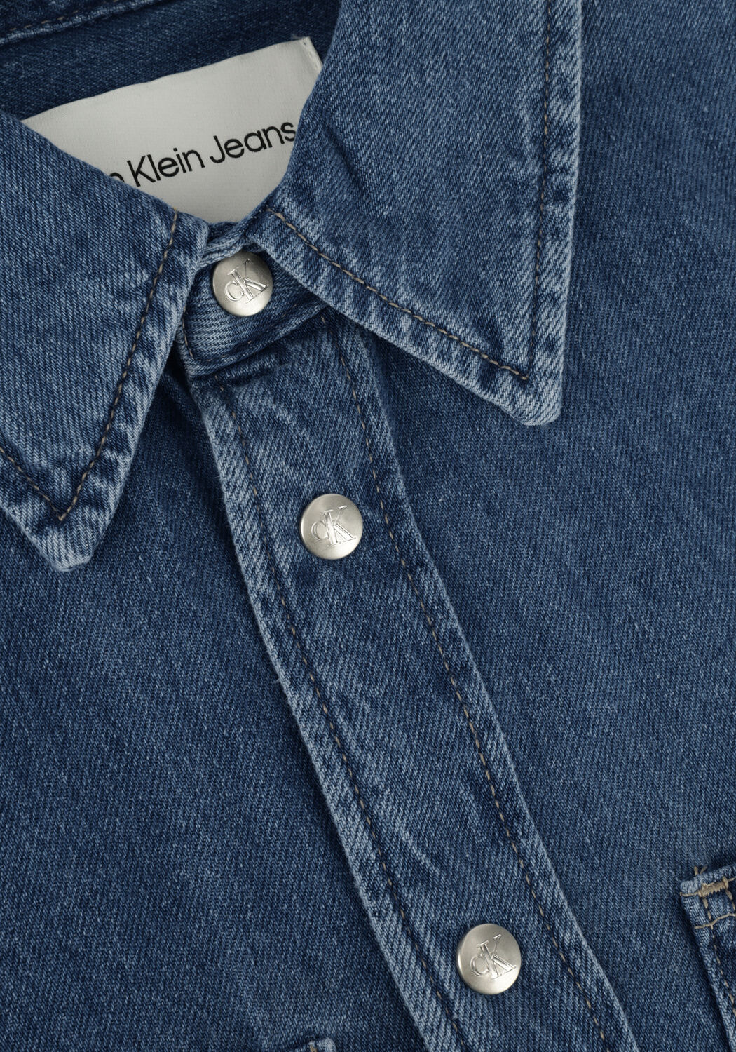 CALVIN KLEIN Veste en jean RELAXED LINEAR DENIM SHIRT en bleu - large