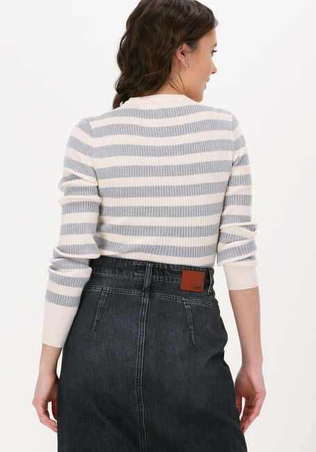 SELECTED FEMME Pull SLFAILANA LS STRIPED KNIT O-NE en beige - large