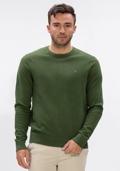 TOMMY HILFIGER Pull SEASONAL STRUCTURE CNECK Olive - large