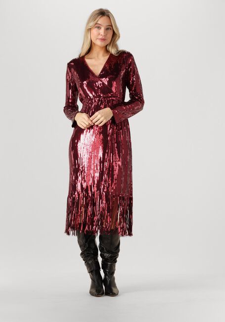 Bordeaux Y.A.S. Maxi jurk YASTIO LS SEQUIN DRESS - large