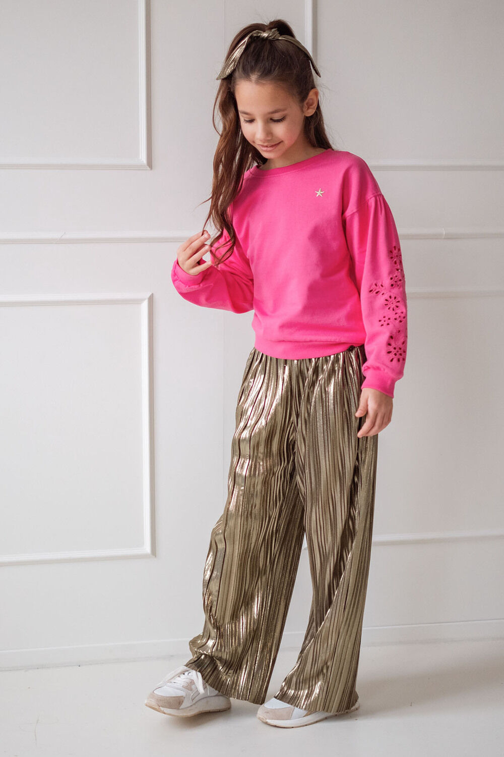 Metallic LIKE FLO Pantalon FENNA FLO PLISSE PANTS - large