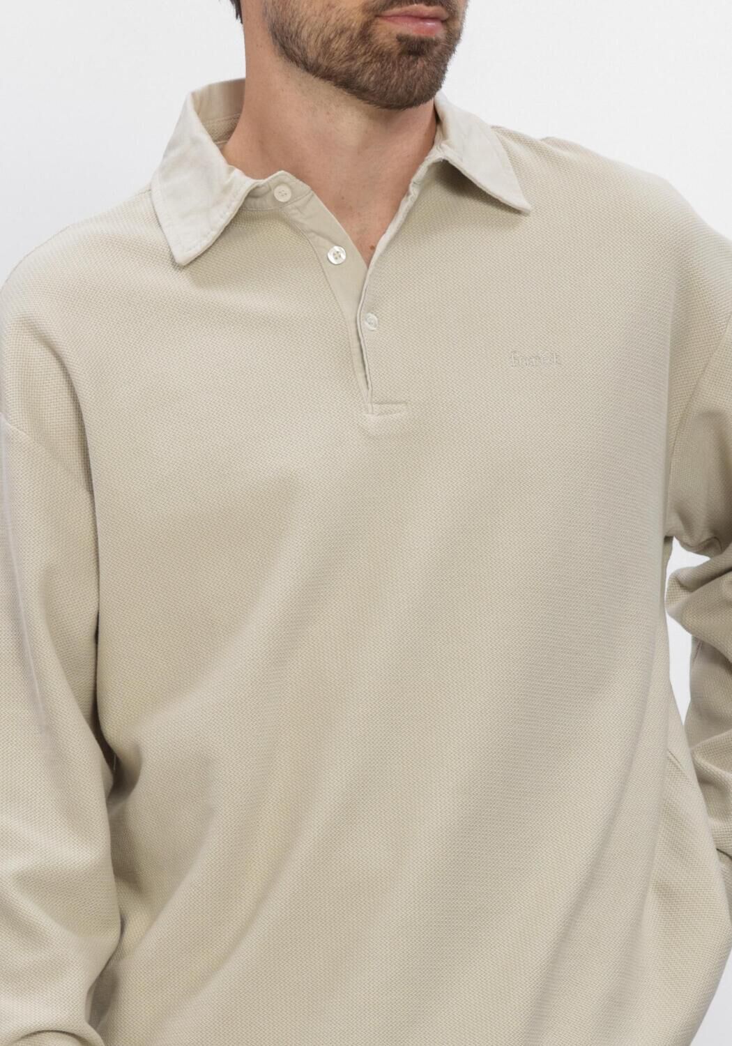 Beige FOR&Eacute;T Polo HERB TEXTURED POLO - large