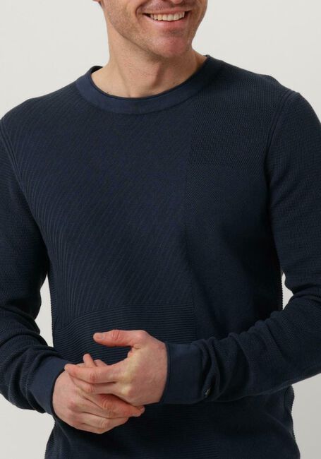 CAST IRON Pull CREWNECK COTTON MODAL Bleu foncé - large