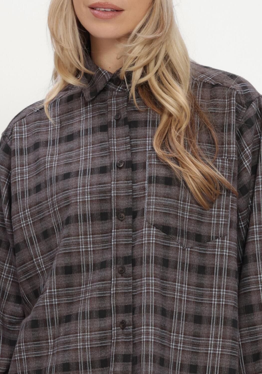 NEO NOIR DALMA FLANNEL CHECK SHIRT Blouses en gris - large