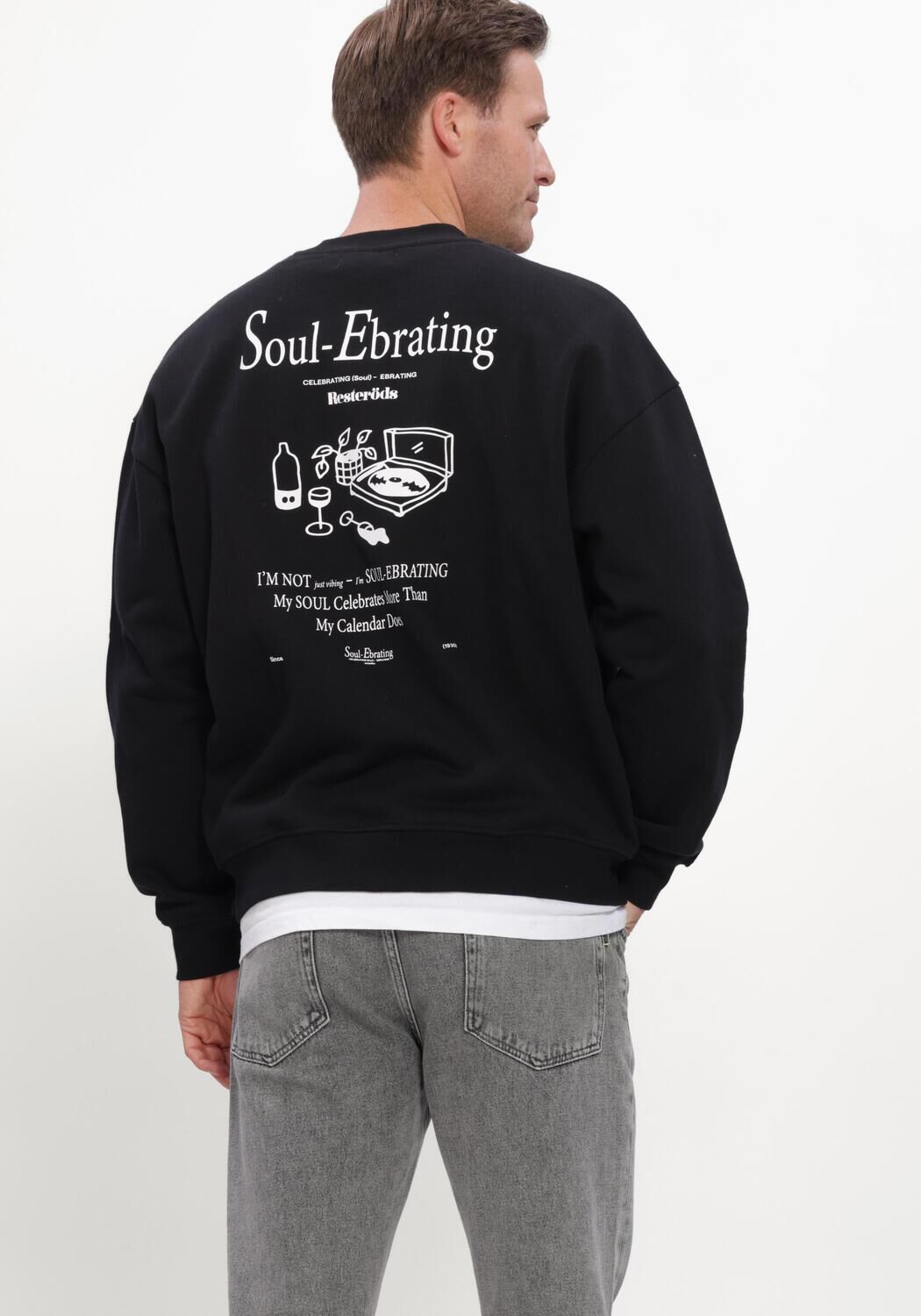 RESTER&Ouml;DS Pull RTDRAKE CHESTPRINT CREW en noir - large