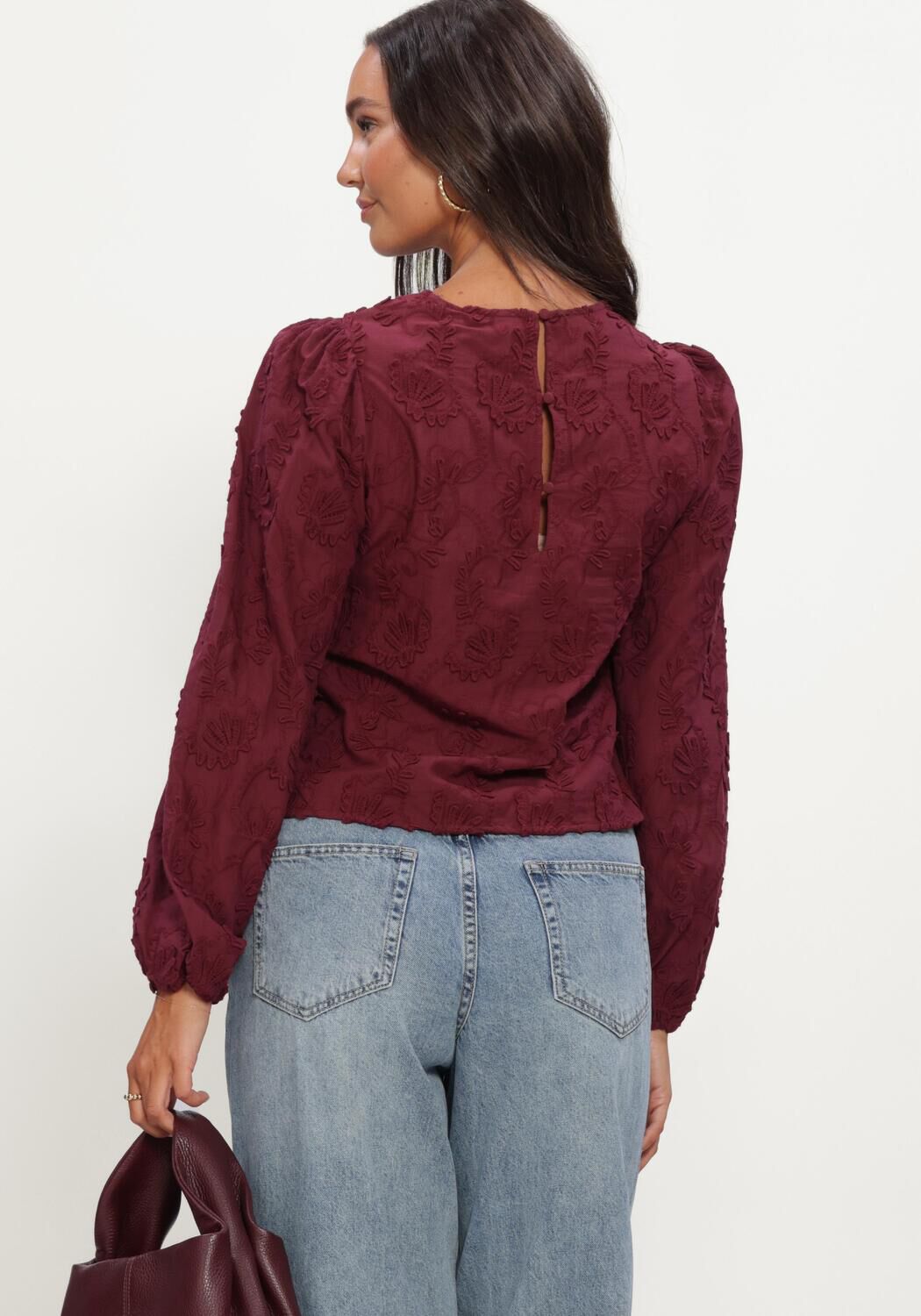 Bordeaux OBJECT  OBJMYA RE L/S TOP NOOS - large
