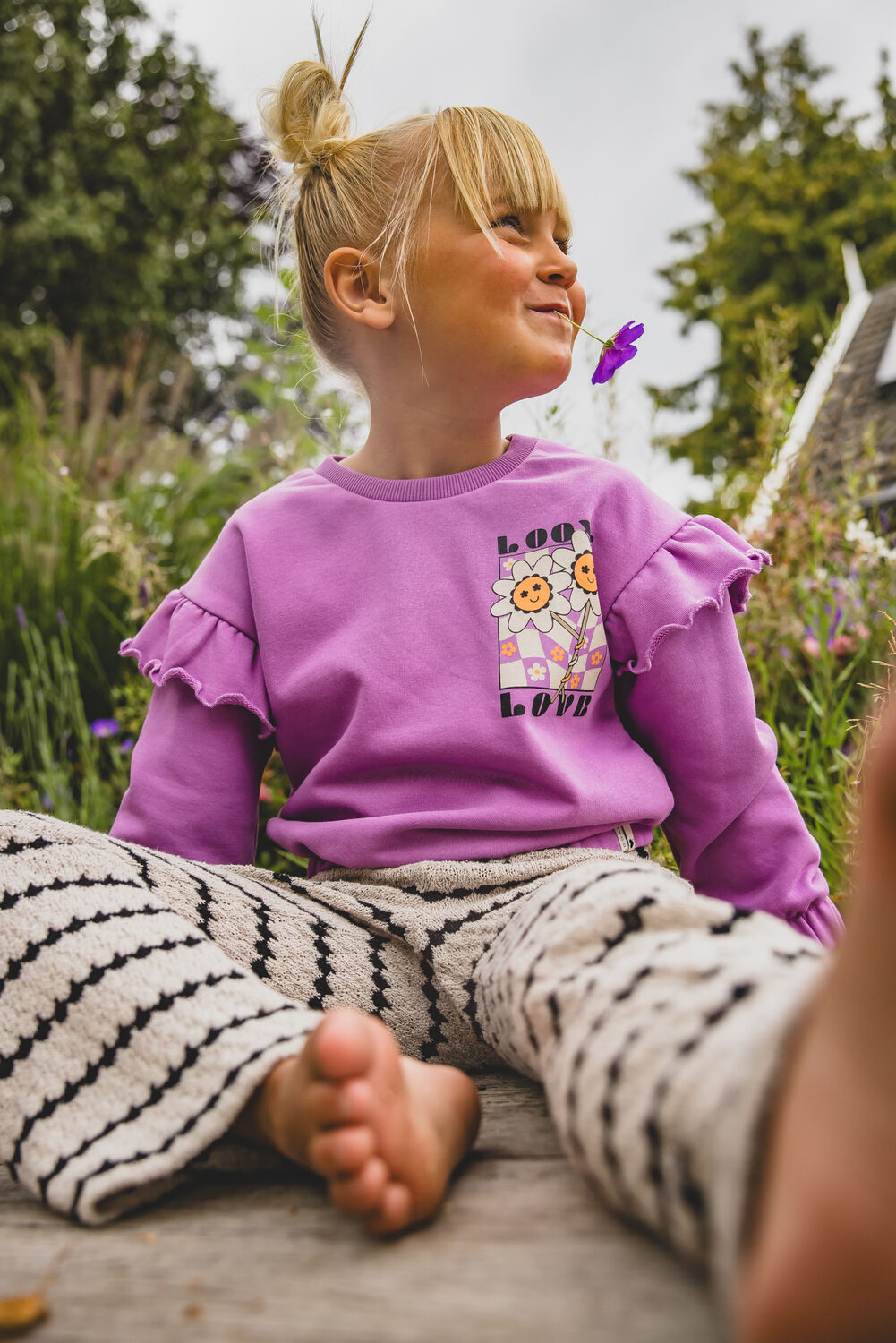 LOOXS Little Chandail 2411-7324 en violet - large