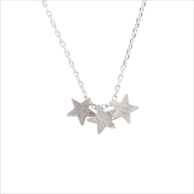ALLTHELUCKINTHEWORLD Collier FORTUNE NECKLACE THREE STARS en argent - large