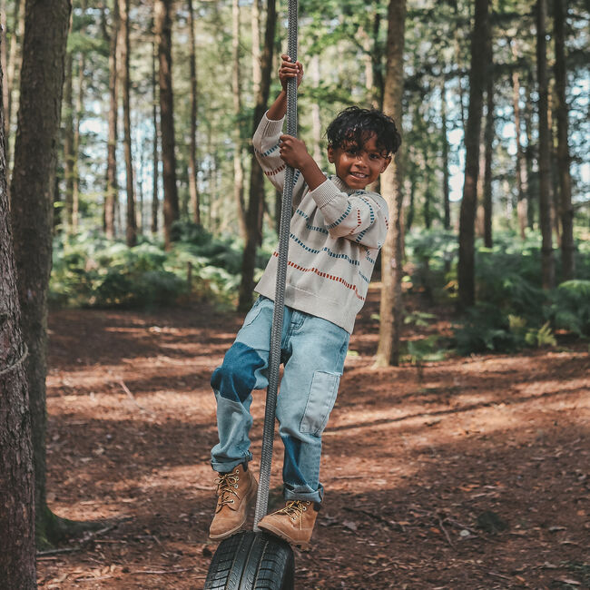 YOUR WISHES Straight leg jeans PATCHWORK JEANS en bleu - large