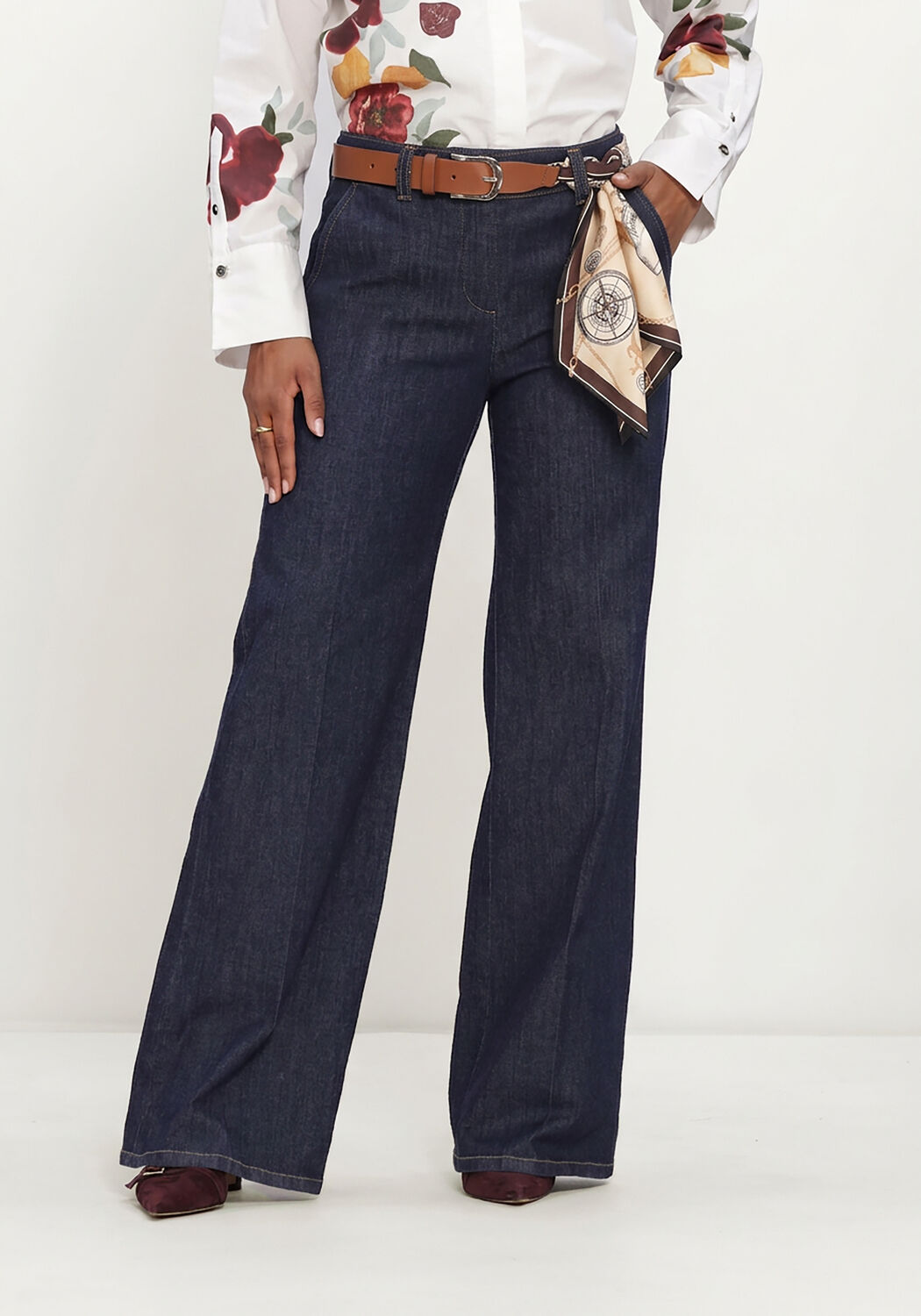 CAROLINE BISS Straight leg jeans 4516 Bleu fonc&eacute; - large