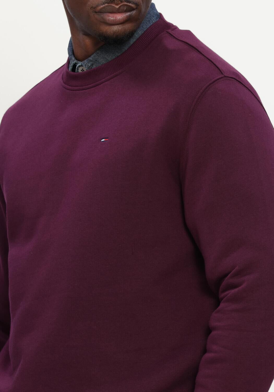 TOMMY JEANS Chandail TJM REG S FLAG CREW EXT Bordeaux - large