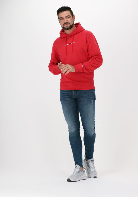 TOMMY JEANS Chandail TJM STRAIGHT LOGO HOODIE en rouge - large