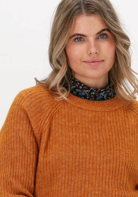 SELECTED FEMME Pull SLFSTAR LS KNIT RIB STRIP X-MA en marron - large