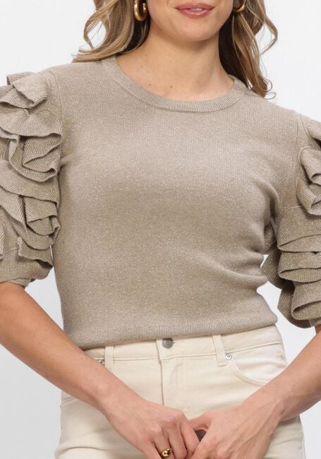 Beige OBJECT Trui OBJDIANDRA KNIT 2/4 RE PULLOVER - large