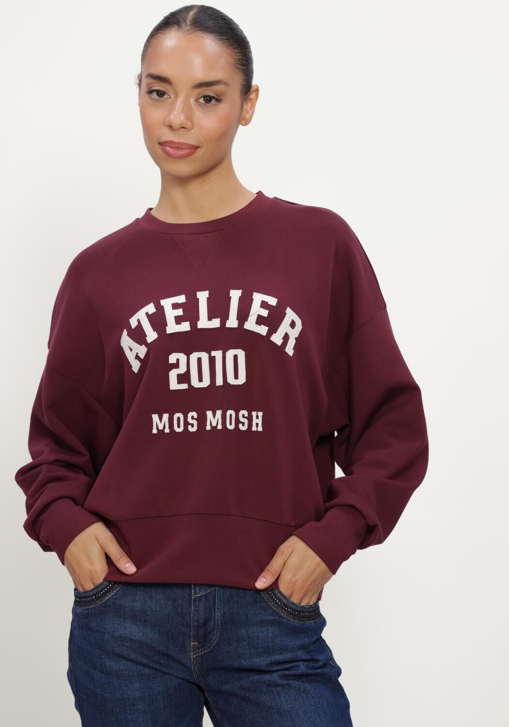 MOS MOSH Chandail MMNIMA O-LS SWEATSHIRT Bordeaux - large