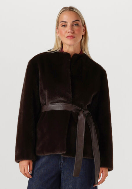 Bruine VANESSA BRUNO Faux fur jas FABU BLOUSON ML - large