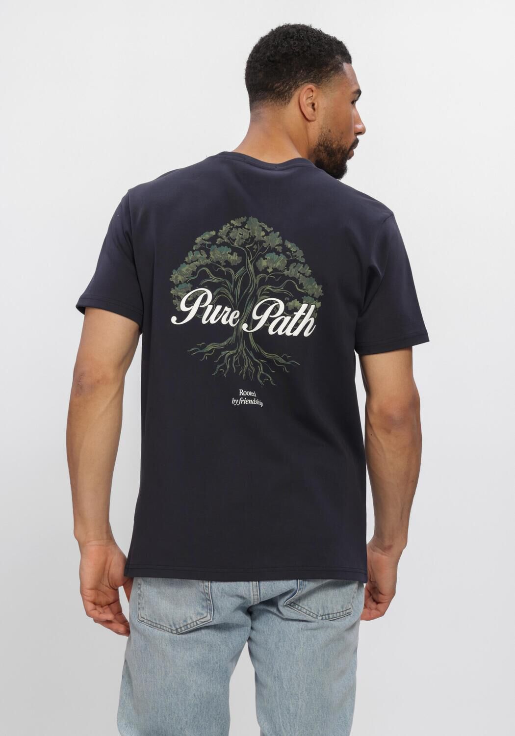 PURE PATH T-shirt ROOTED TREE Bleu fonc&eacute; - large