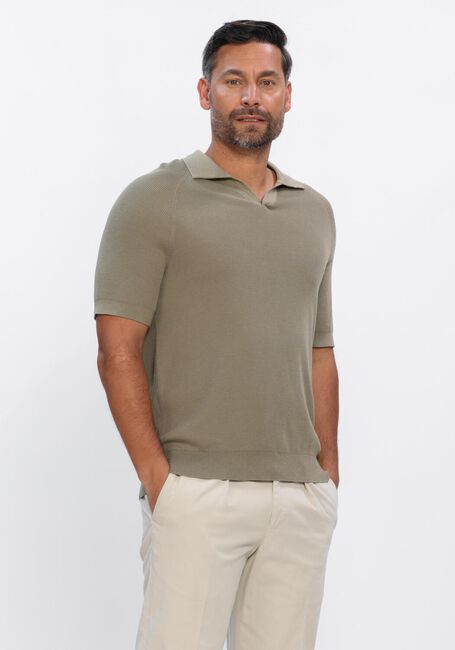 PROFUOMO Polo POLO OPEN COLLAR RIB en vert - large
