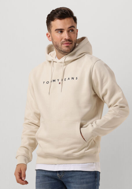 TOMMY JEANS Pull TJM REG LINEAR LOGO HOODIE EXT en beige - large
