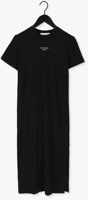 CALVIN KLEIN Robe midi STACKED LOGO T-SHIRT DRESS en noir - large
