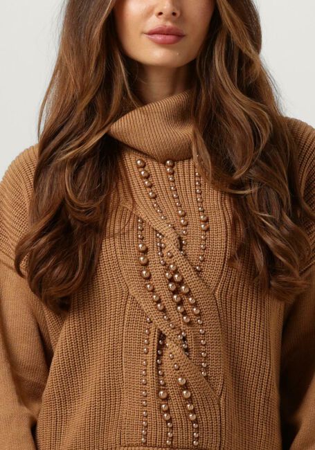 LIU JO Pull MAGLIA CHIUSA M/L D/VITA PERLE en camel - large