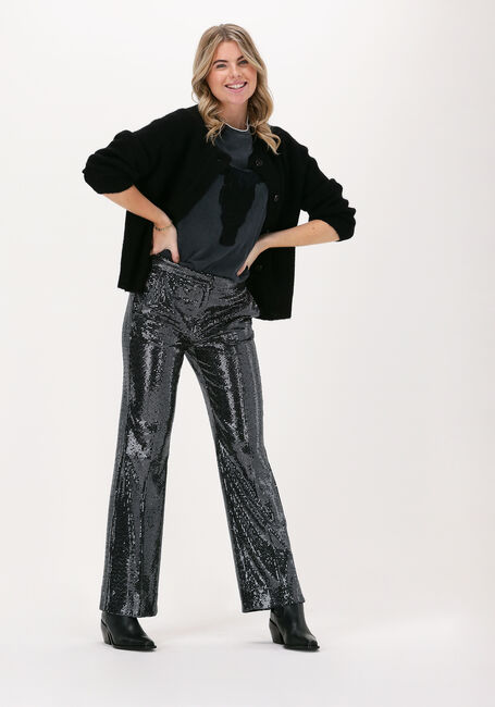 Zwarte ALIX THE LABEL T-shirt LADIES KNITTED BULL T-SHIRT - large