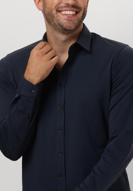 Blauwe CAST IRON Casual overhemd LONG SLEEVE SHIRT TWILL JERSEY 2 TONE - large