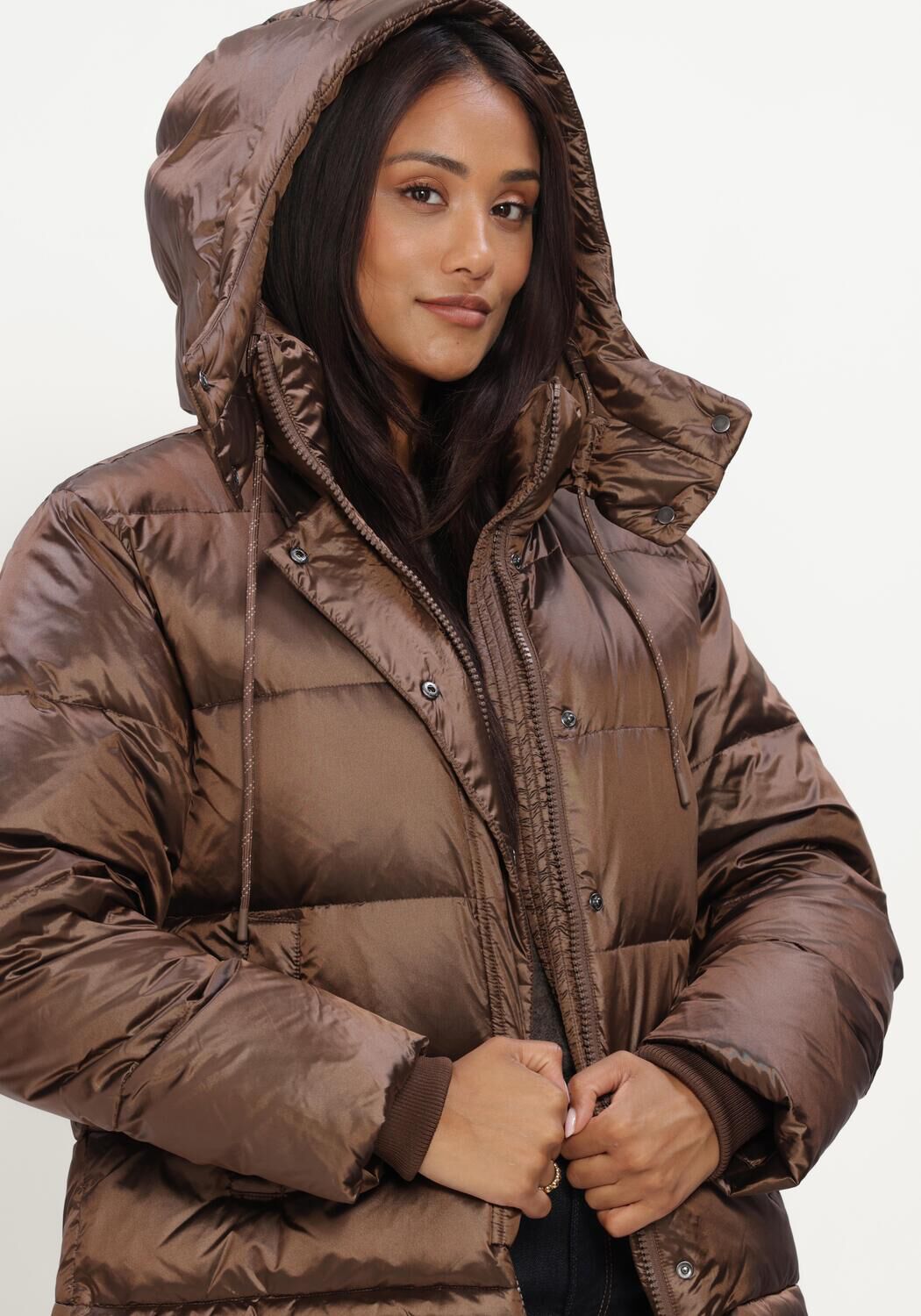 MOS MOSH Veste matelass&eacute; MMJILLY METALLIC DOWN JACKET en marron - large