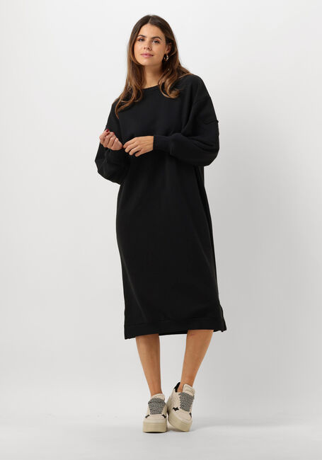 ALIX THE LABEL Robe midi LADIES KNITTED MIDI SWEAT DRESS en noir - large