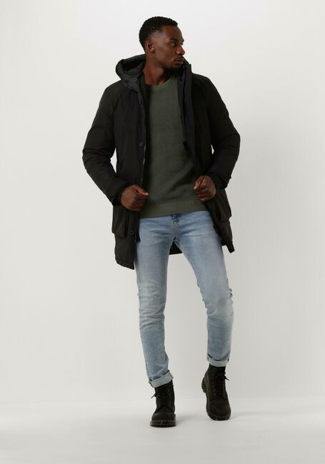 Zwarte CAST IRON Jassen PARKA JACKET HIGH TWILL RAMTURE - large