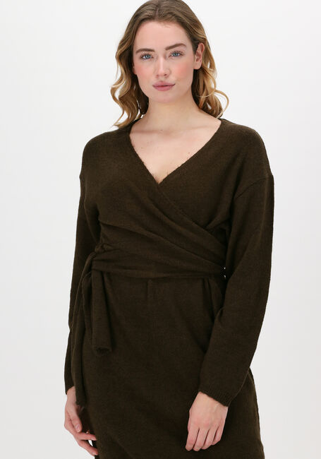 Bruine NA-KD Midi jurk WRAPPED MIDI DRESS - large