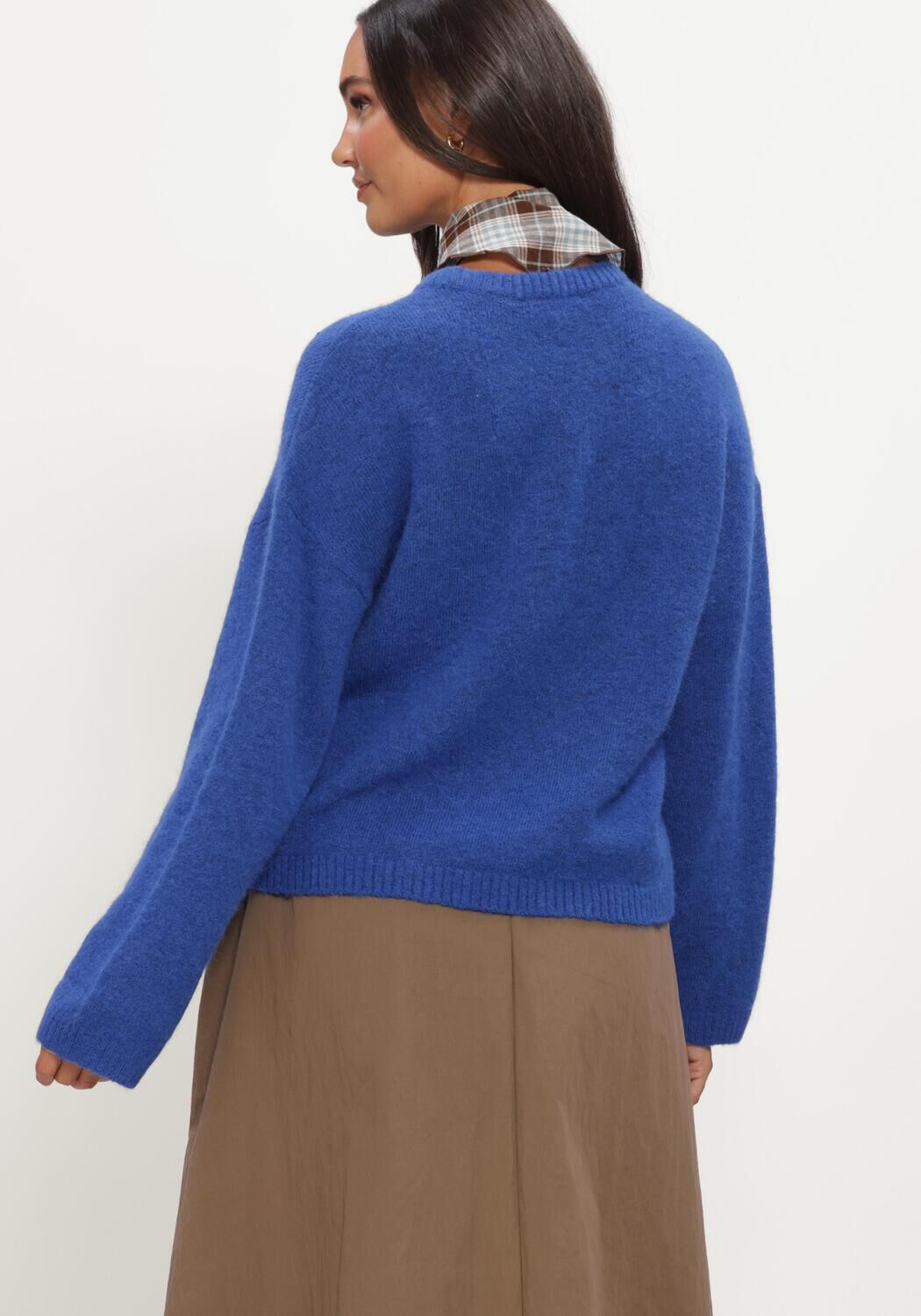 Blauwe MINUS Trui MSCHRISTA KNIT PULLOVER - large